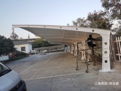 杭州市汽车停车棚制作公司/膜结构停车库遮阳棚 钢结构加工厂家图2